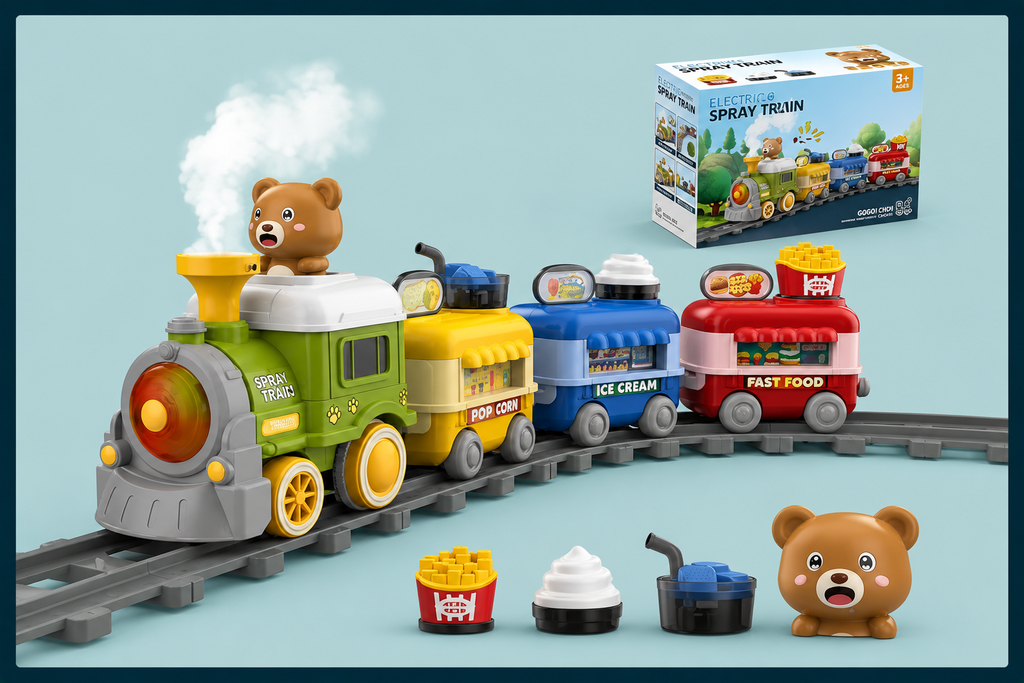 Bear Driver Smoke Train Toy