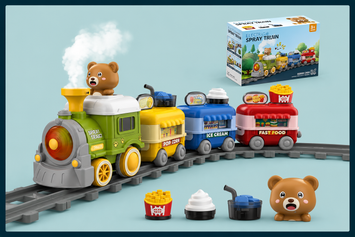 Bear Driver Smoke Train Toy