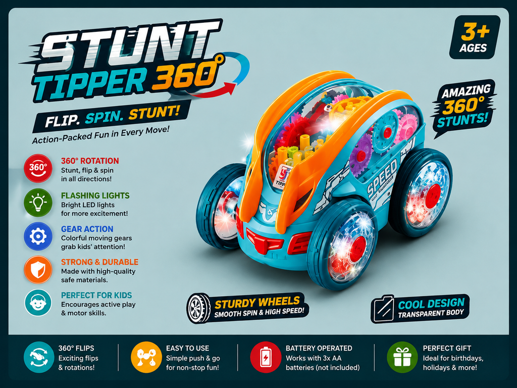 🚗 Stunt Tipper 360° – Ultimate Flip &amp; Spin Toy Car