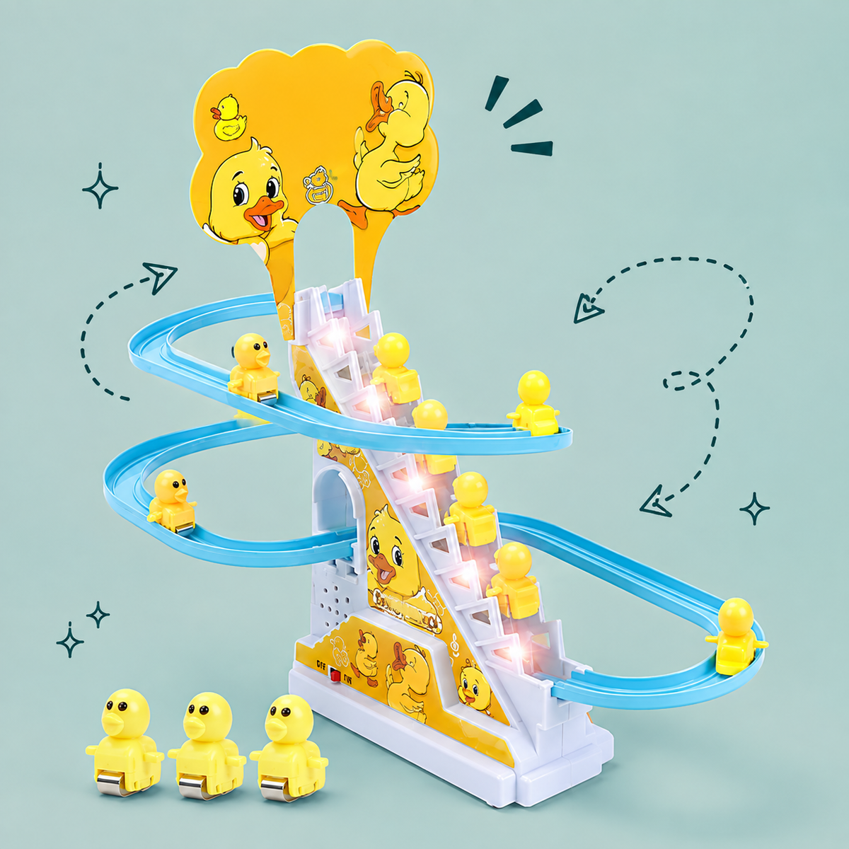 🐥Kids favourite Duck Musical Slide Toy